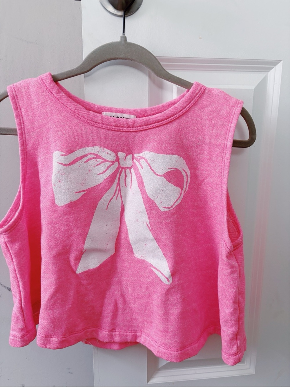 BUCKETLIST Pink Short Sleeve Tee with White Bow